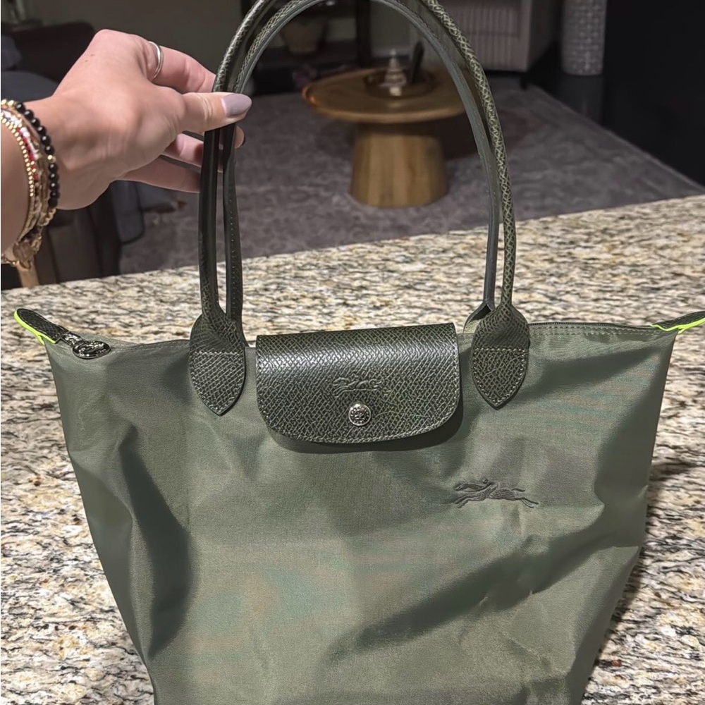 Longchamp Olive Green Tote Bag